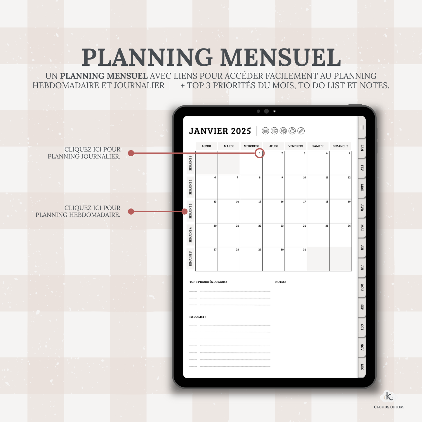 DIGITAL PLANNER JOURNALIER 2025