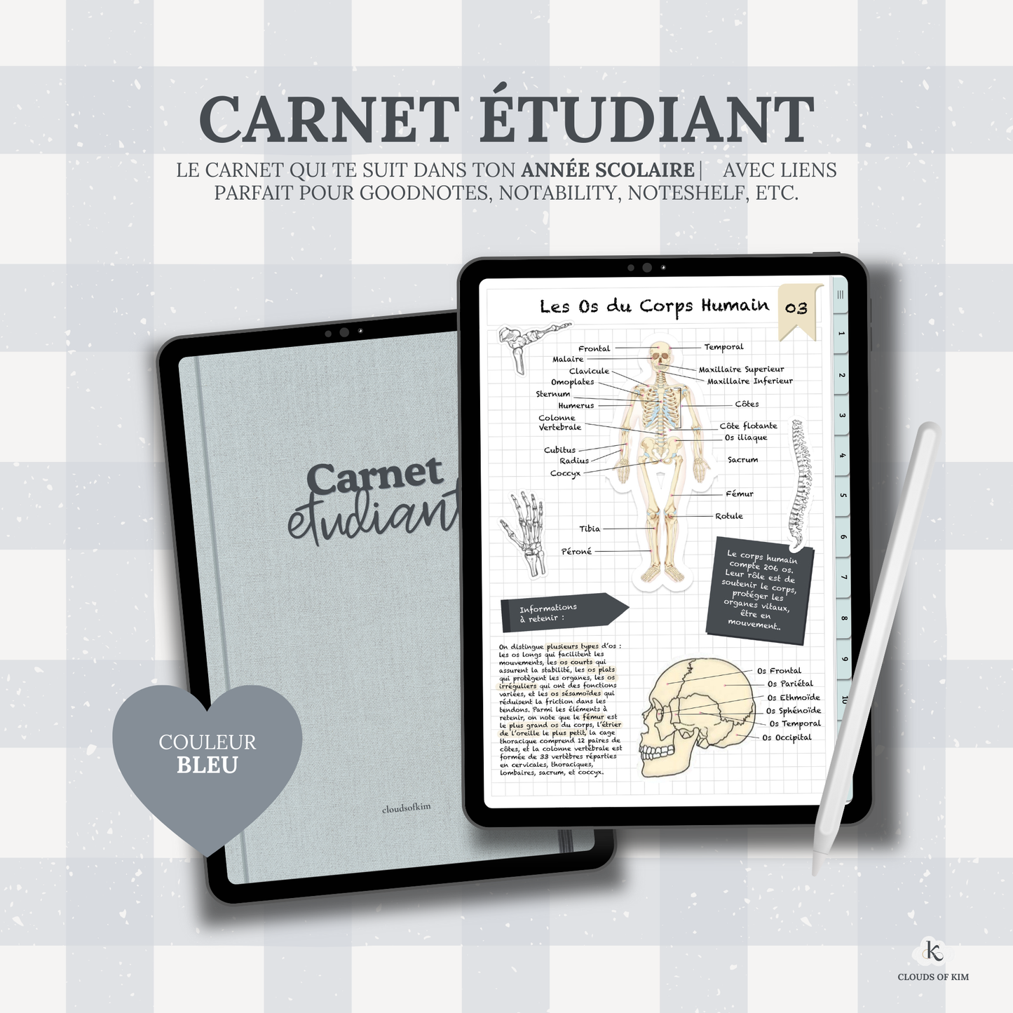 CARNET ÉTUDIANT (BLEU)