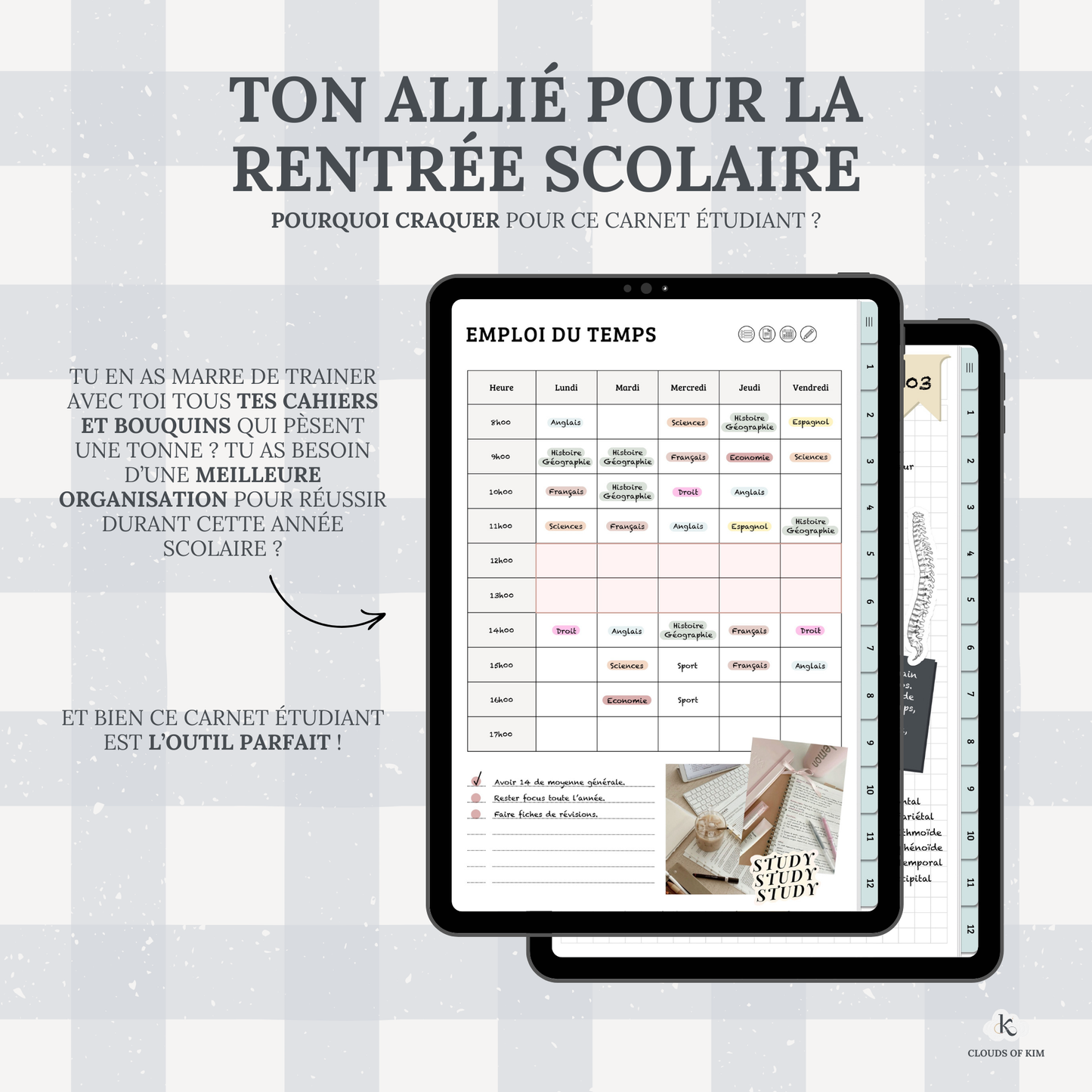 CARNET ÉTUDIANT (BLEU)