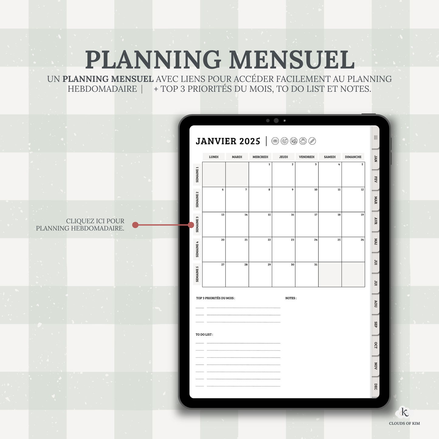 DIGITAL PLANNER SEMAINIER 2025