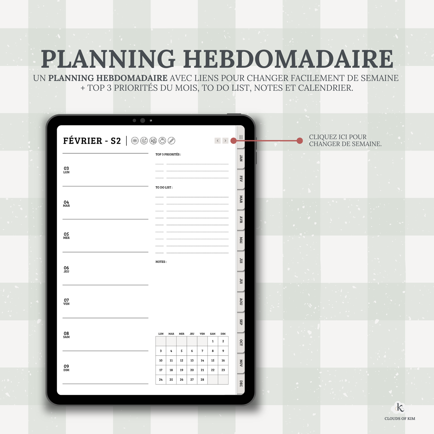 DIGITAL PLANNER SEMAINIER 2025