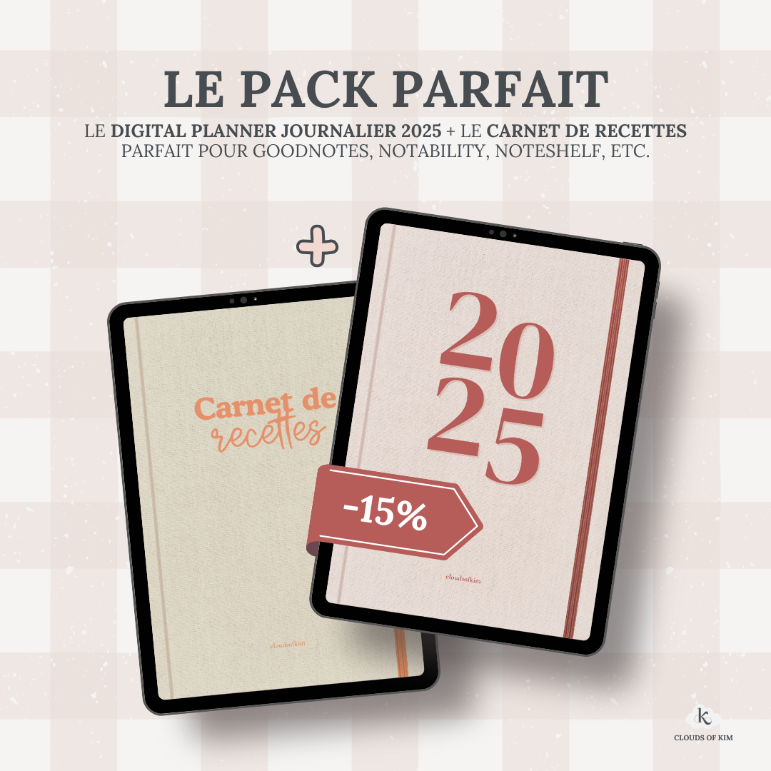DIGITAL PLANNER JOURNALIER + CARNET DE RECETTES