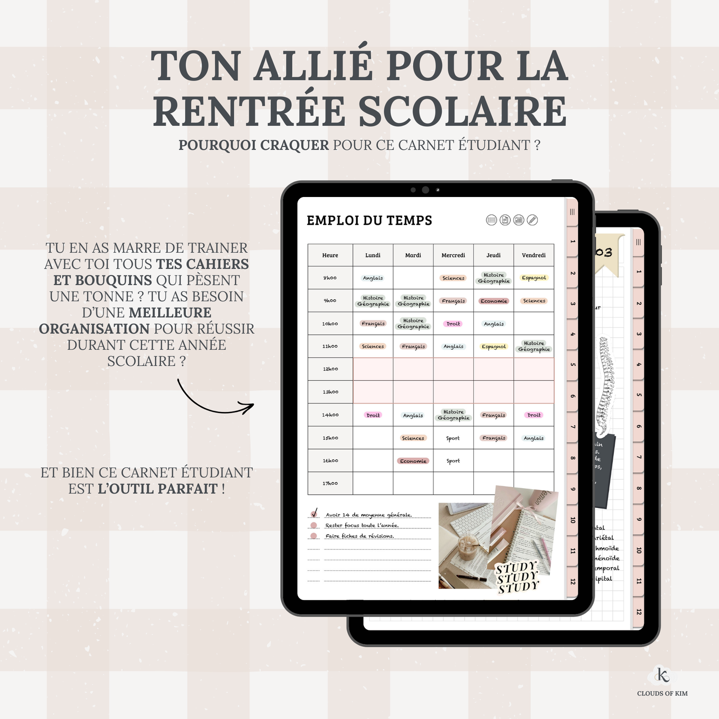 CARNET ÉTUDIANT (ROSE)