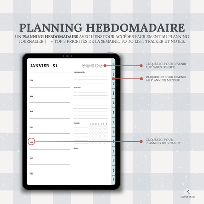 DIGITAL PLANNER NON DATÉ (BLEU)