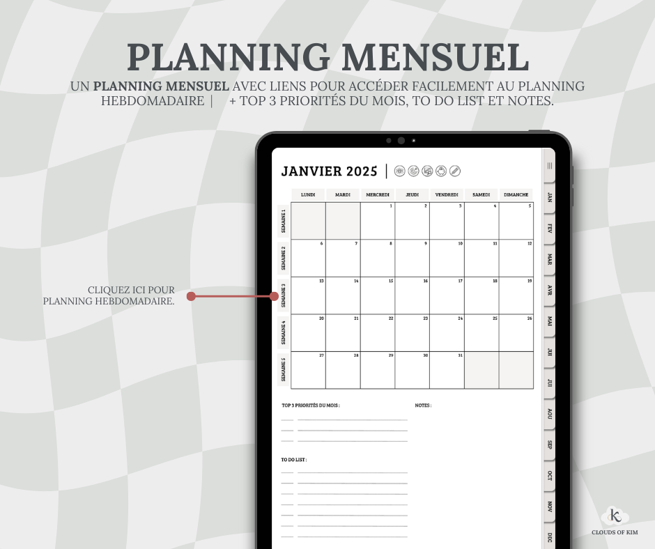 DIGITAL PLANNER SEMAINIER 2025