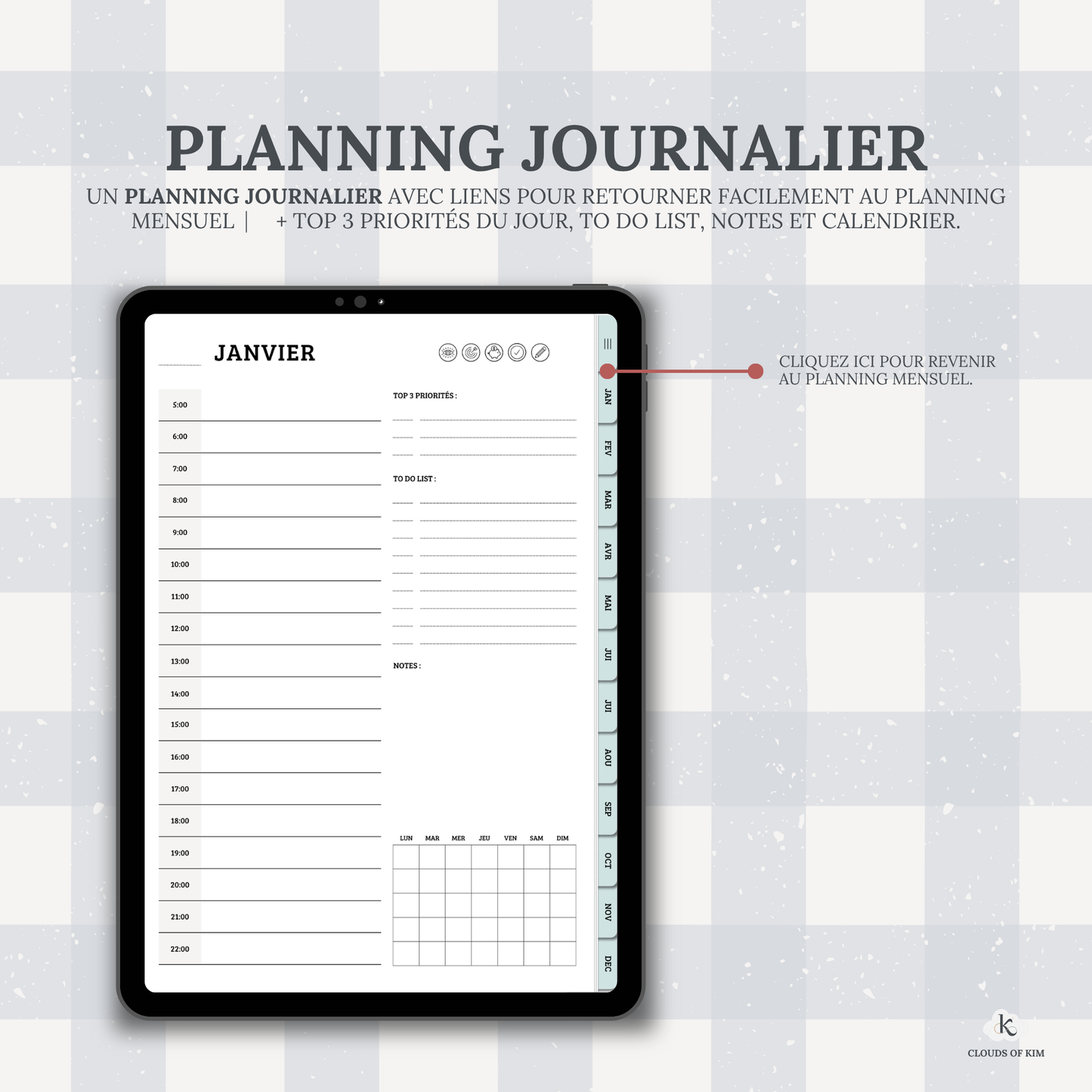 DIGITAL PLANNER NON DATÉ (BLEU)