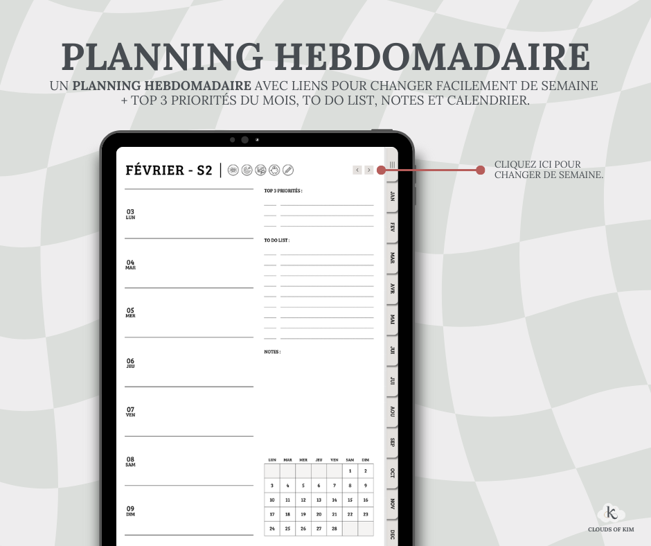 DIGITAL PLANNER SEMAINIER 2025