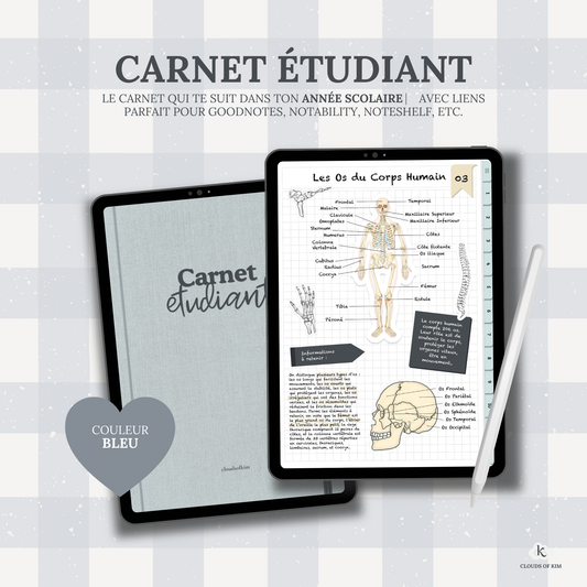CARNET ÉTUDIANT (BLEU)