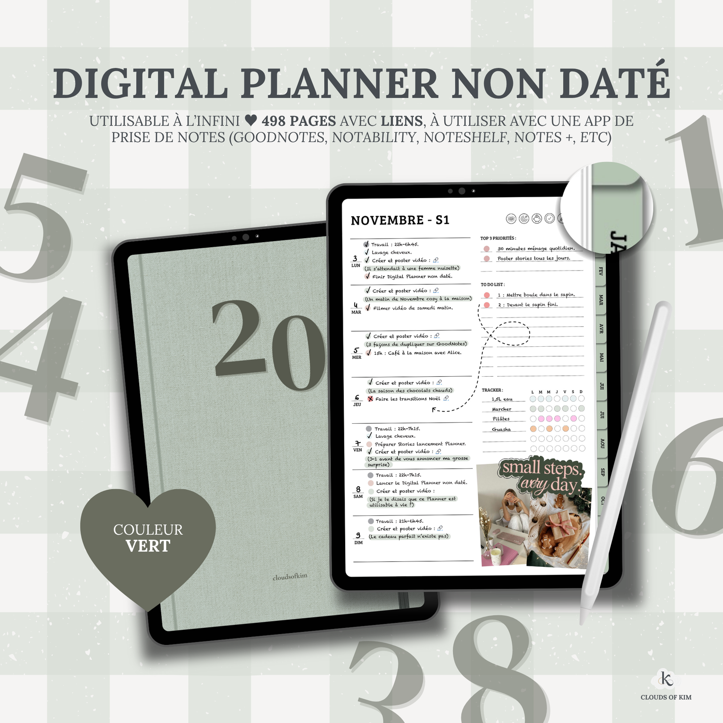 DIGITAL PLANNER NON DATÉ (VERT)