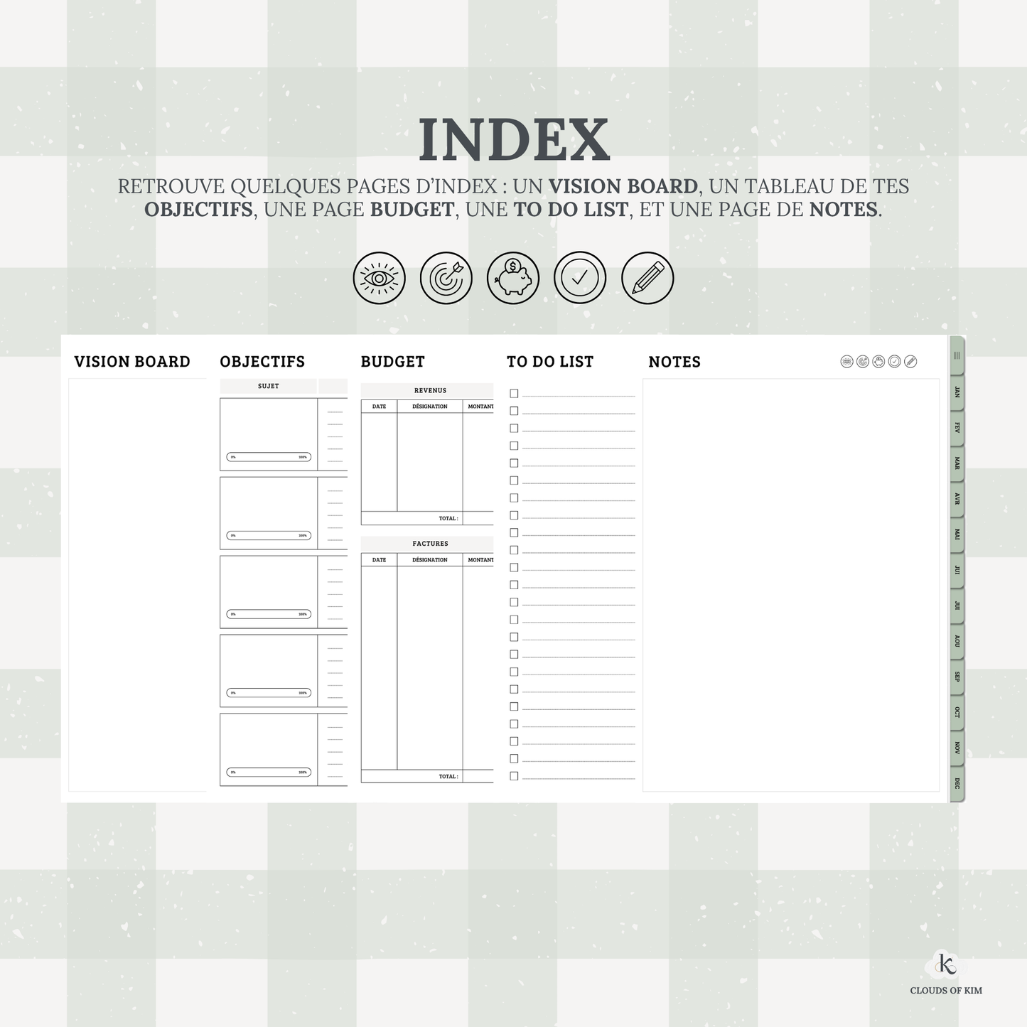 DIGITAL PLANNER NON DATÉ (VERT)