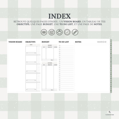 DIGITAL PLANNER NON DATÉ (VERT)