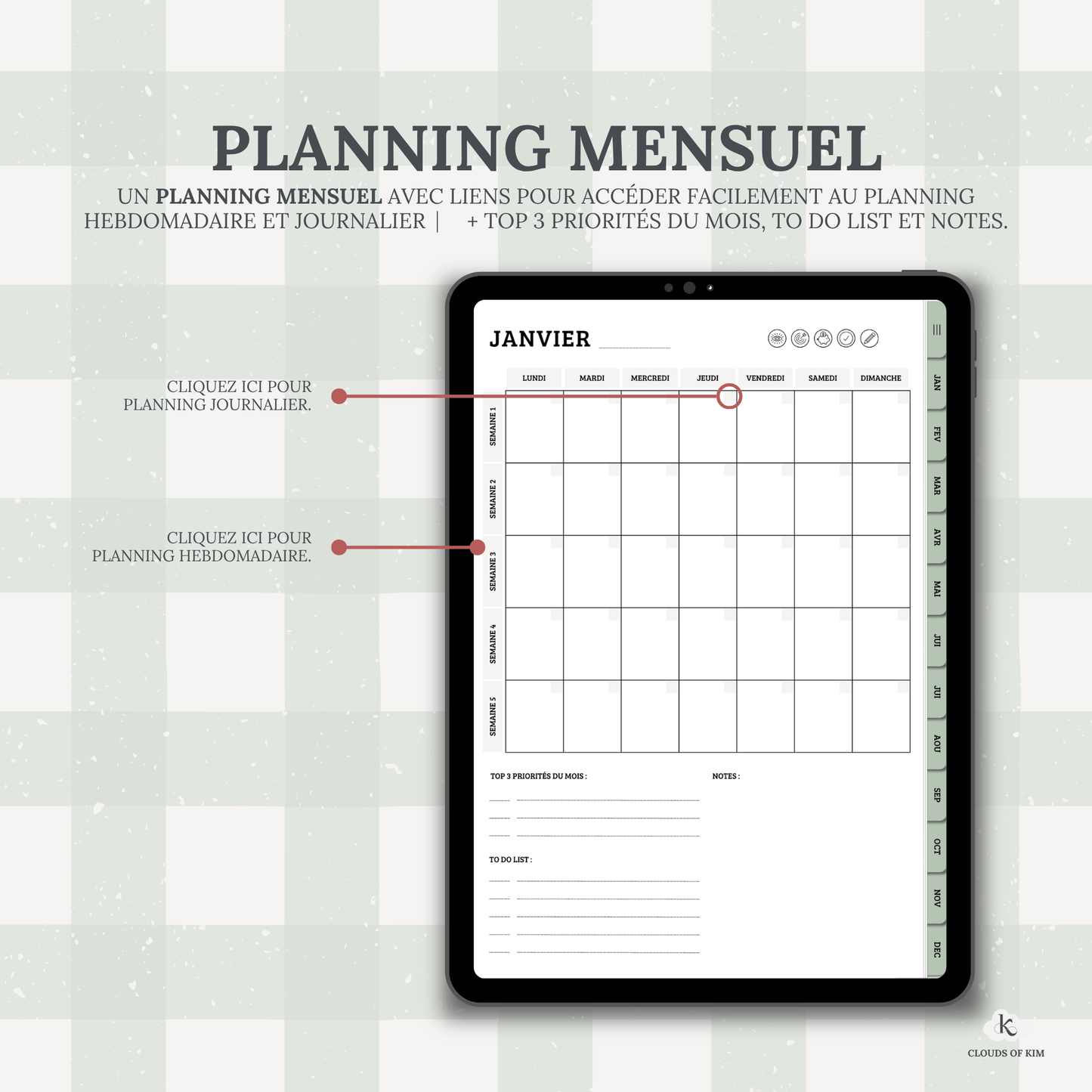DIGITAL PLANNER NON DATÉ (VERT)
