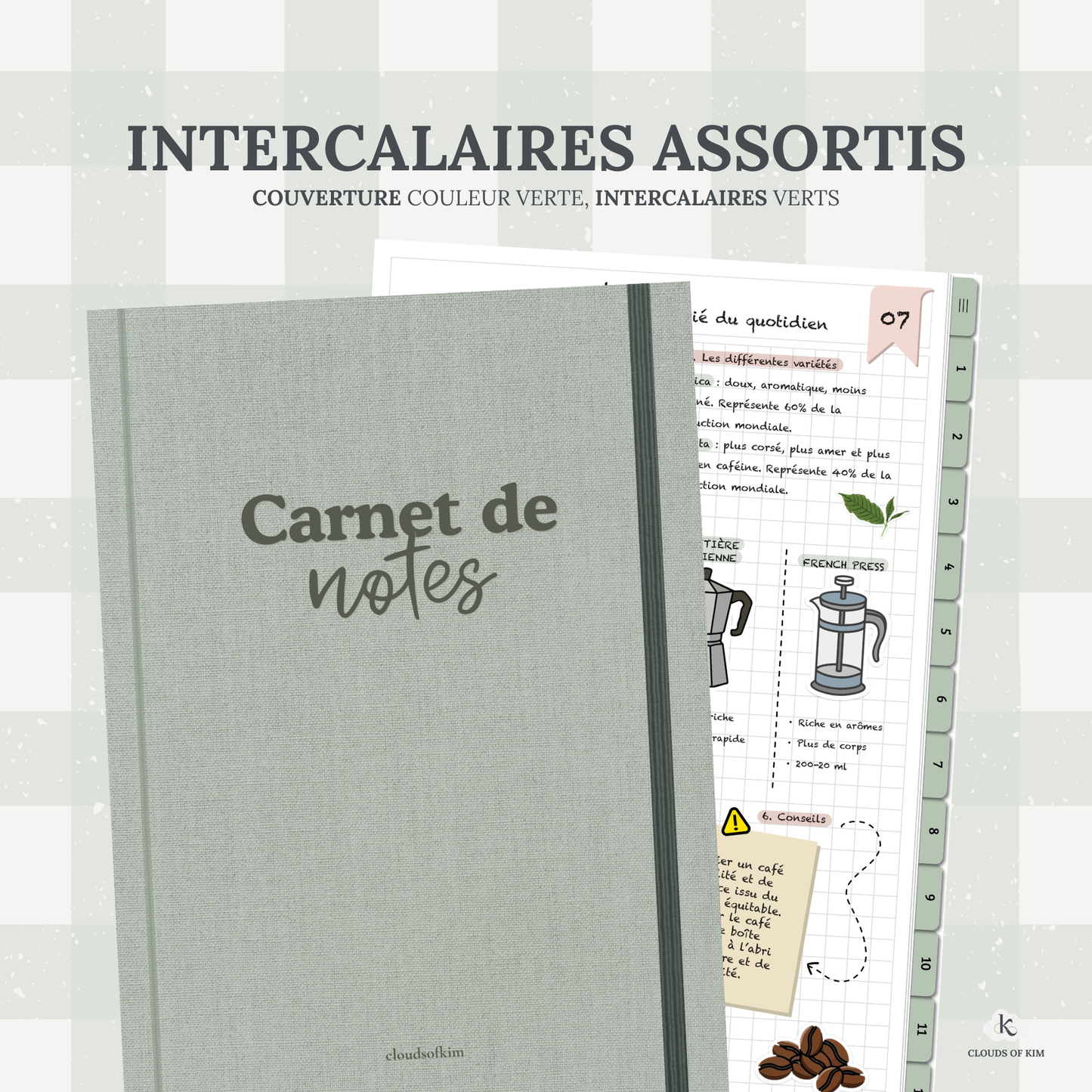 CARNET DE NOTES (VERT)