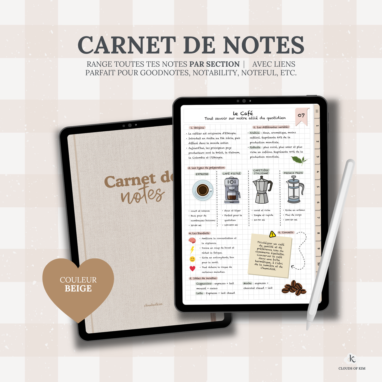 CARNET DE NOTES (BEIGE)