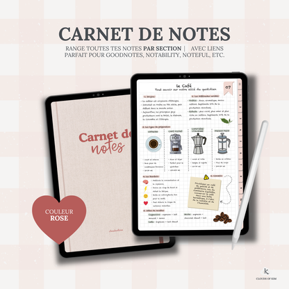 CARNET DE NOTES (ROSE)