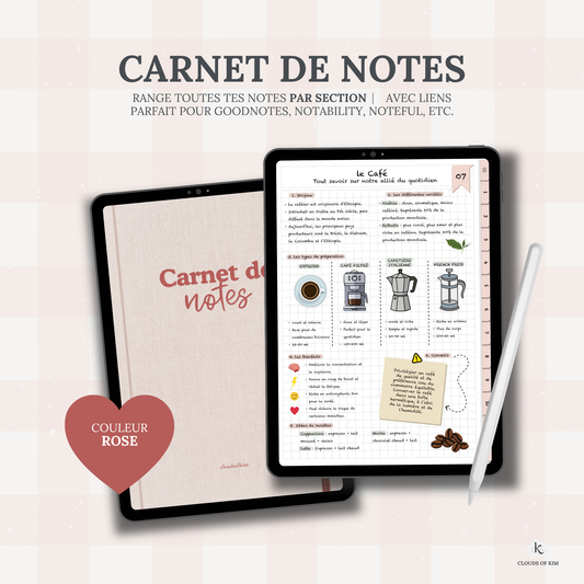 CARNET DE NOTES (ROSE)