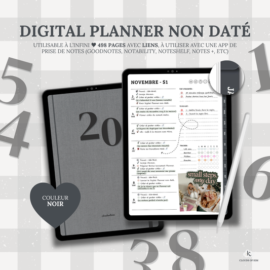 DIGITAL PLANNER NON DATÉ (NOIR)