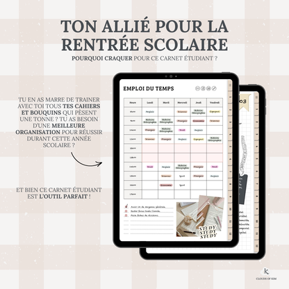 CARNET ÉTUDIANT (BEIGE)