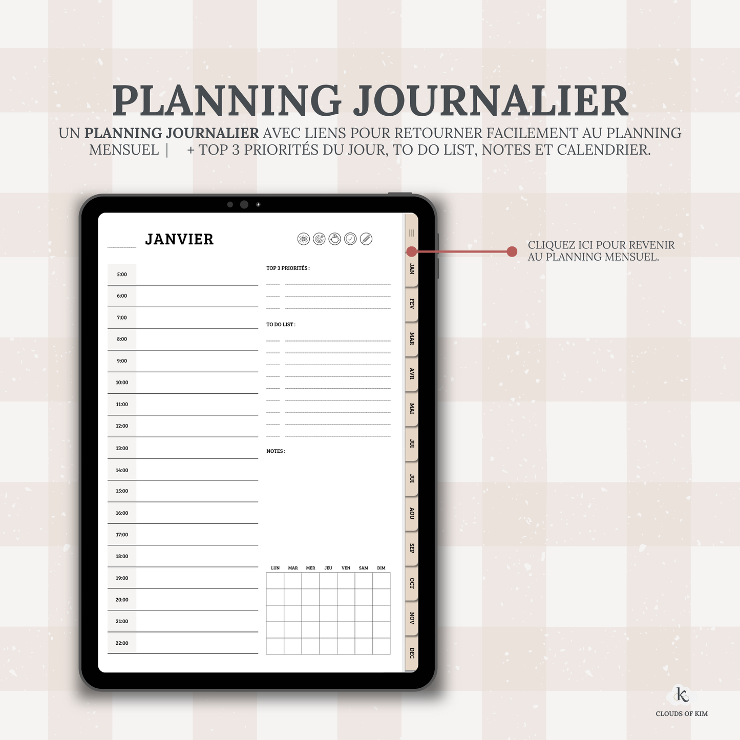 DIGITAL PLANNER NON DATÉ (BEIGE)