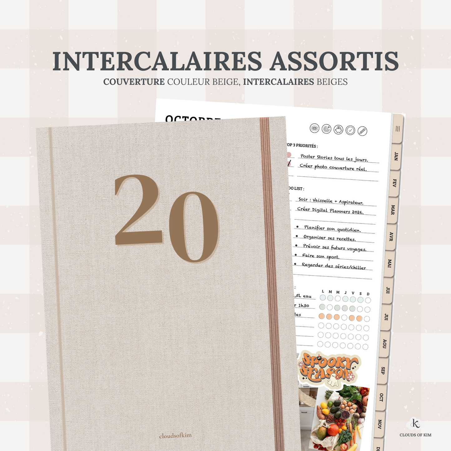 DIGITAL PLANNER NON DATÉ (BEIGE)