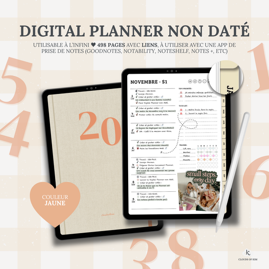 DIGITAL PLANNER NON DATÉ (JAUNE)