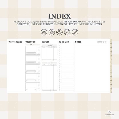 DIGITAL PLANNER NON DATÉ (JAUNE)