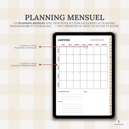 DIGITAL PLANNER NON DATÉ (JAUNE)
