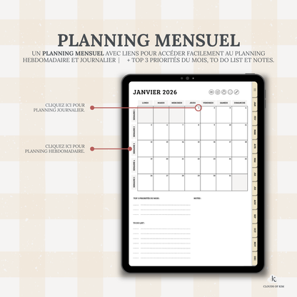 DIGITAL PLANNER 2026 (JAUNE)