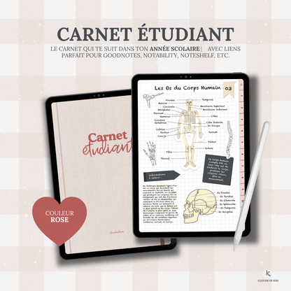 CARNET ÉTUDIANT (ROSE)