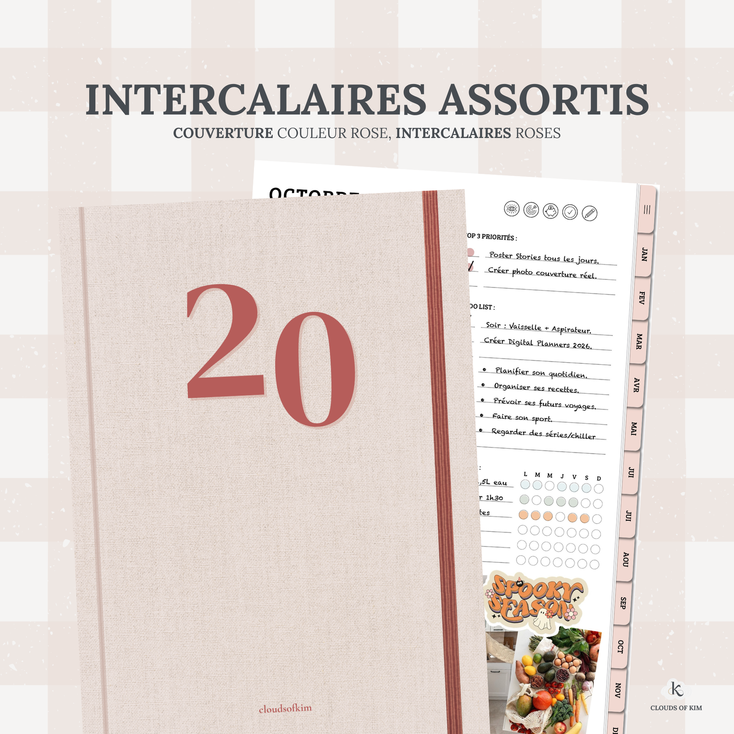 DIGITAL PLANNER NON DATÉ (ROSE)