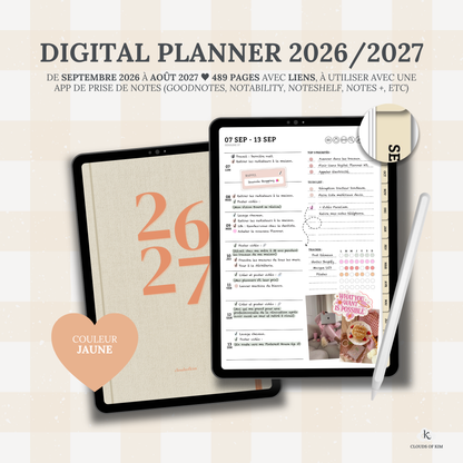 DIGITAL PLANNER 2026/2027 (JAUNE)