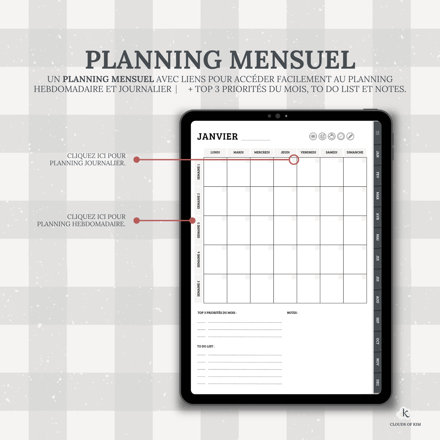 DIGITAL PLANNER NON DATÉ (NOIR)
