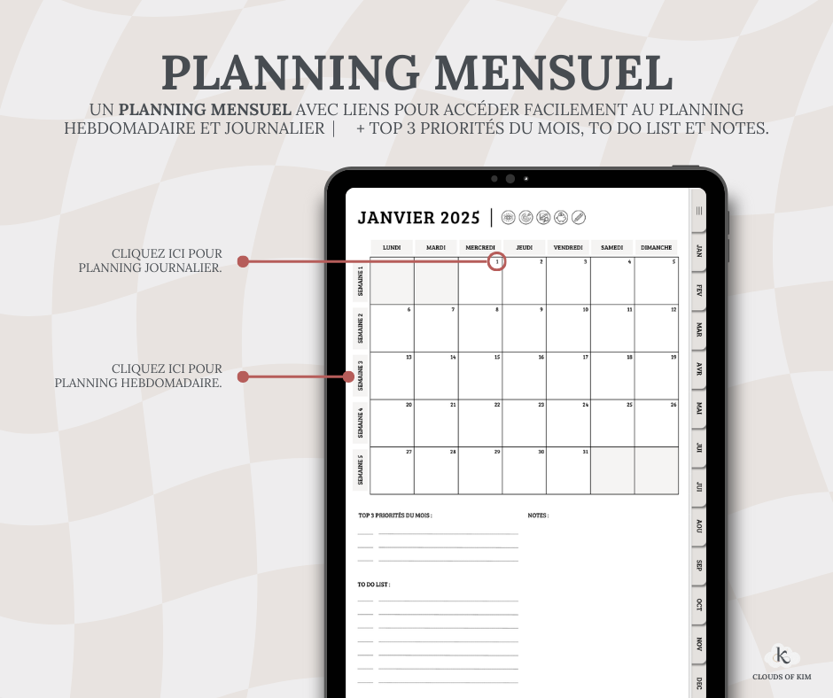 DIGITAL PLANNER JOURNALIER 2025