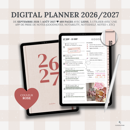 DIGITAL PLANNER 2026/2027 (ROSE)