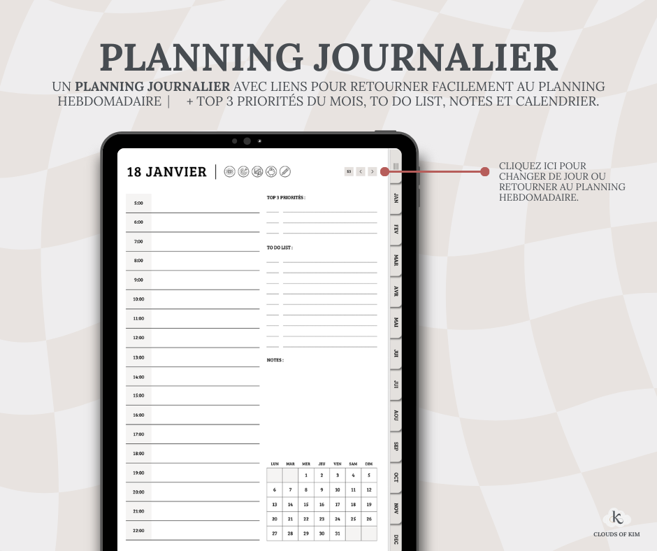 DIGITAL PLANNER JOURNALIER 2025