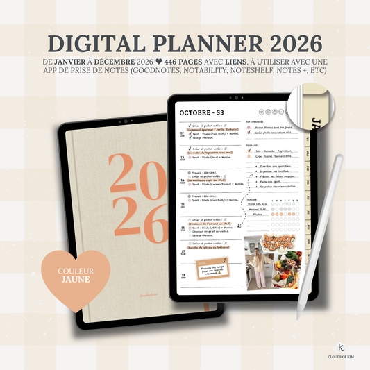 DIGITAL PLANNER 2026 (JAUNE)