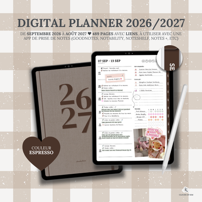 DIGITAL PLANNER 2026/2027 (ESPRESSO)