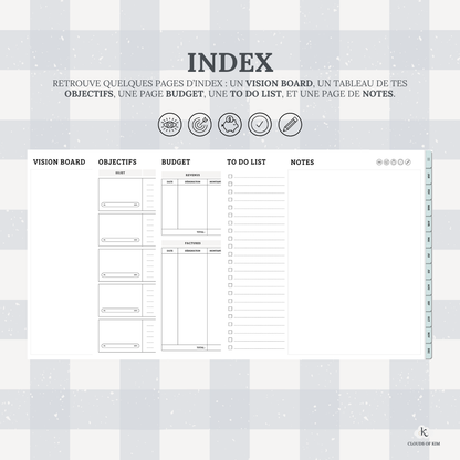 DIGITAL PLANNER NON DATÉ (BLEU)