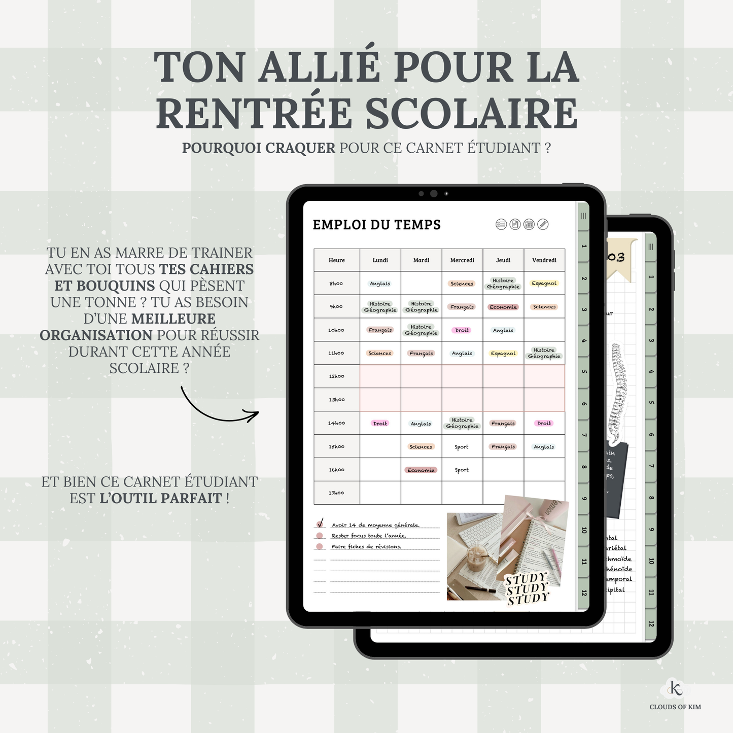 CARNET ÉTUDIANT (VERT)