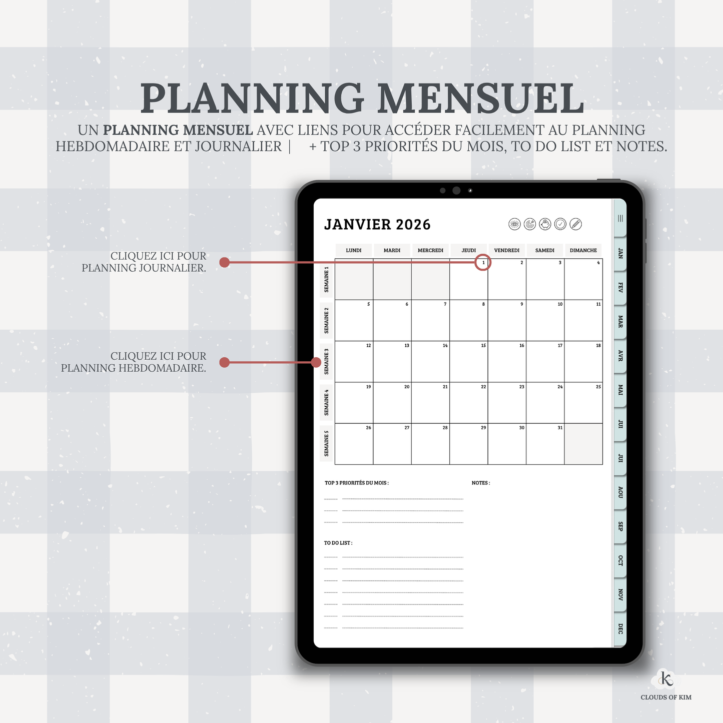 DIGITAL PLANNER 2026 (BLEU)