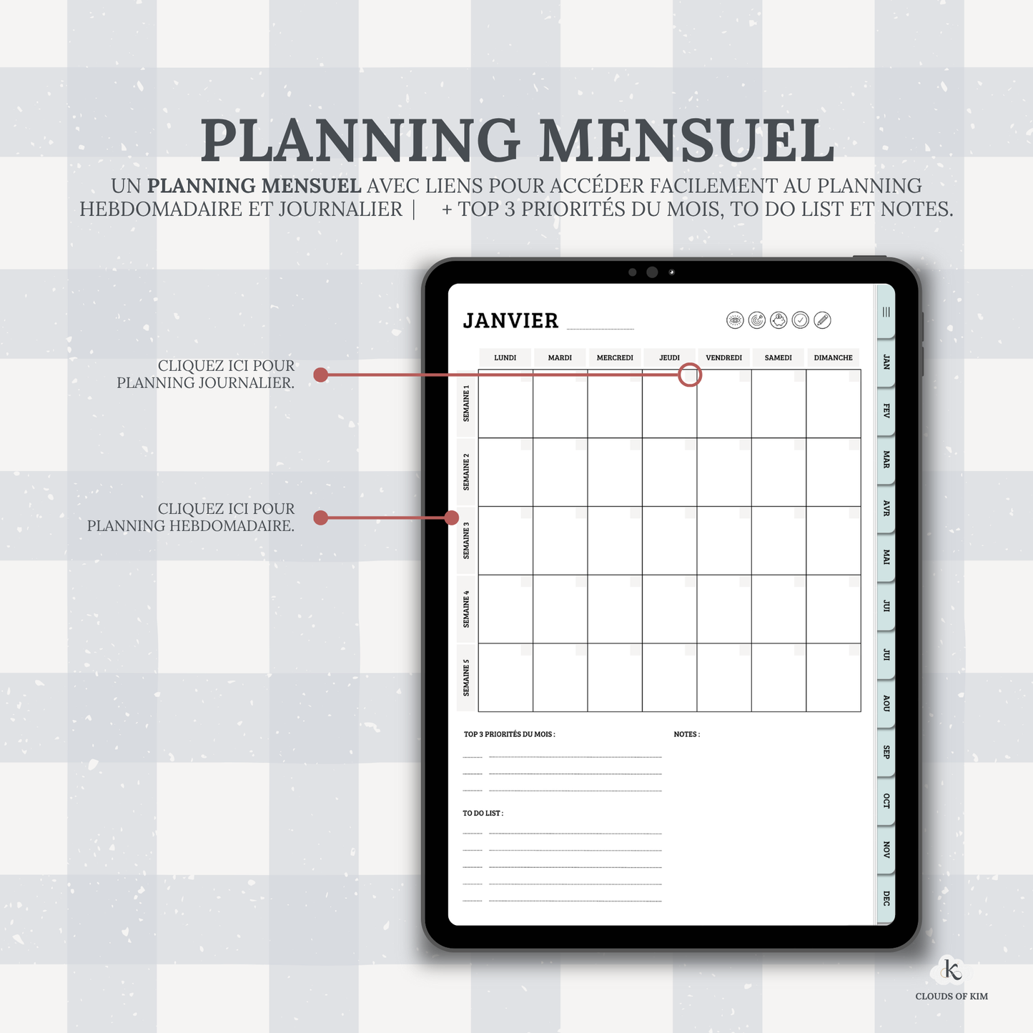 DIGITAL PLANNER NON DATÉ (BLEU)